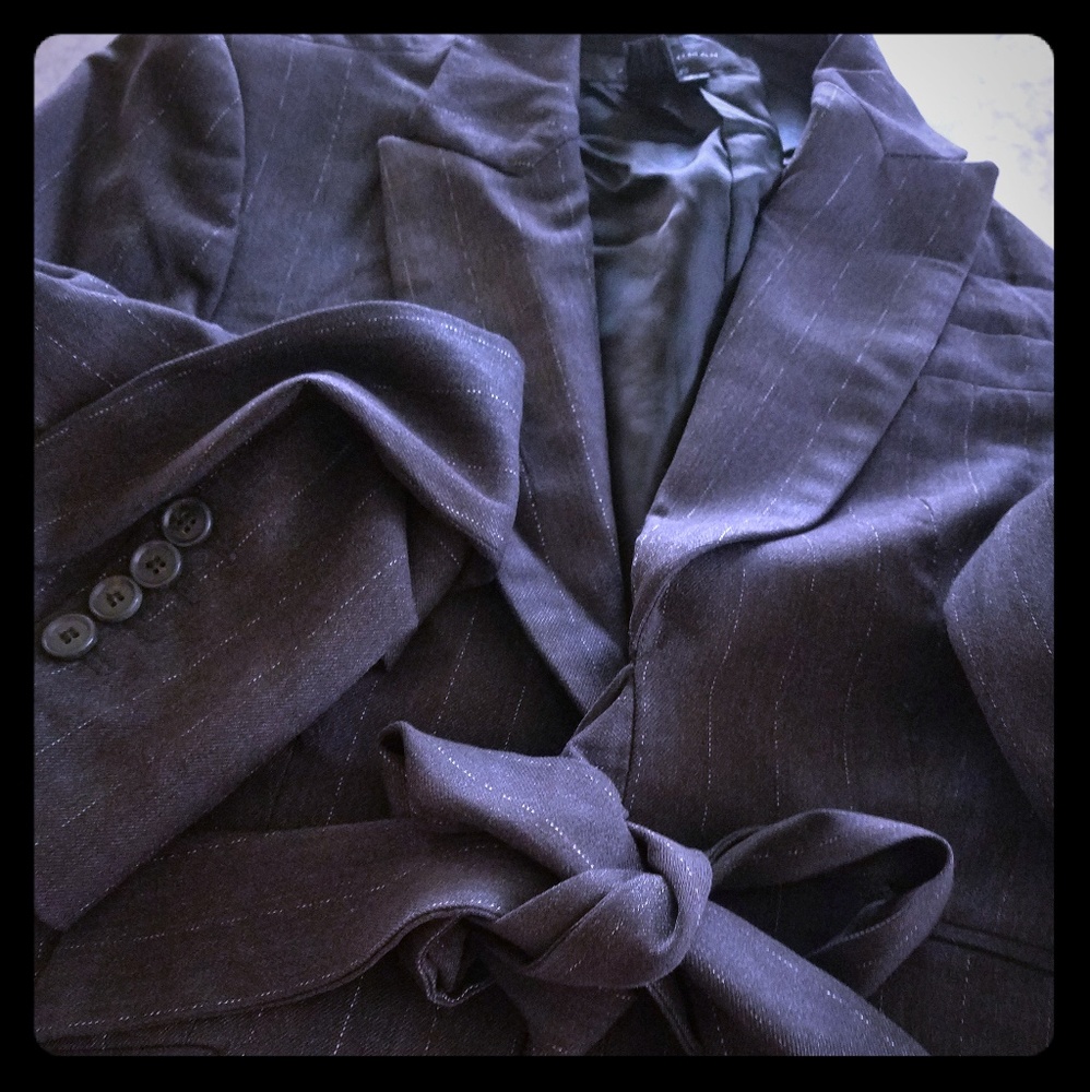 Zara Dark Grey Pinstripe Jacket Size 6